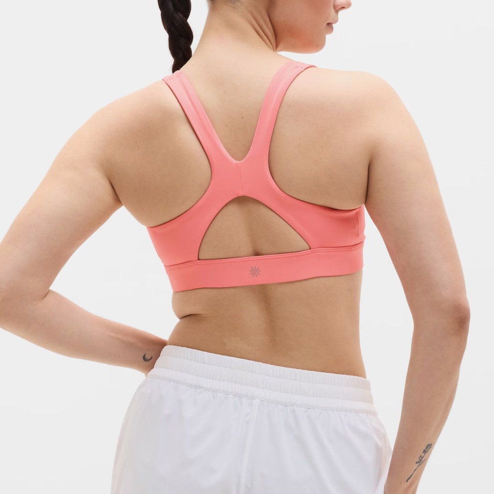 Athleta Pink Sports Bra with Racerback Design - Picture 2 of 9